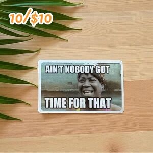 Funny Meme Sticker – Ain’t Nobody Got Time for That – 3”
